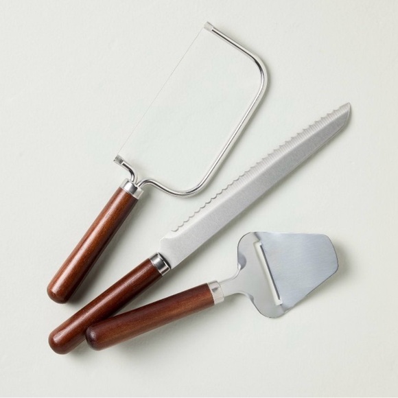 Set of 3 Cheese and Bread Knives Dark Brown - Hearth & Hand™ with Magnolia - Picture 2 of 4
